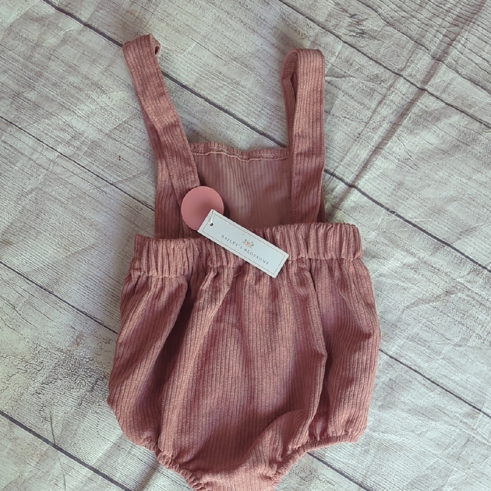 Pink Ribbed Kids One Piece - Picture 3 of 4
